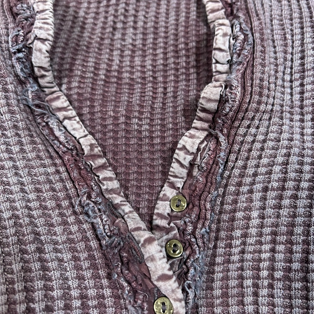 Free People Purple Waffle Knit Top - Picture 3 of 8